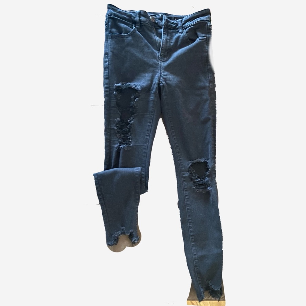 BLACK HIGH WAISTED AMERICAN EAGLE JEANS